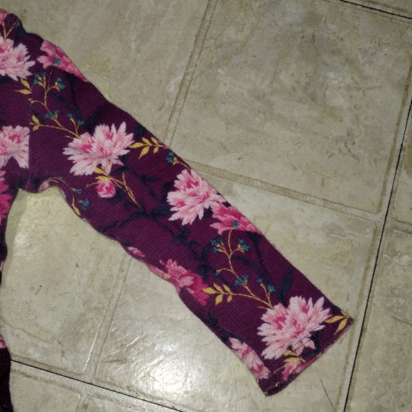 Old Navy 2t Purple Thermal Lotus Flower Floral Long Sleeve shirt Girl - Picture 6 of 12